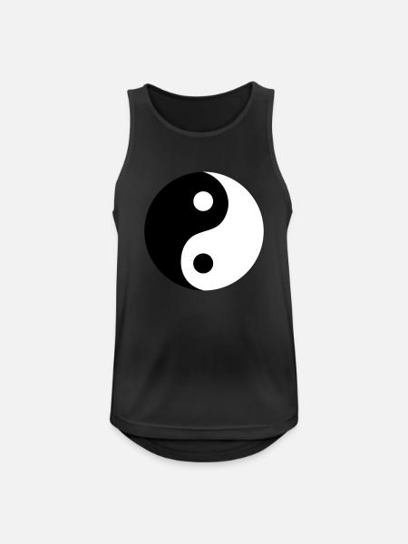 Ying und Yang - Männer Tank Top atmungsaktiv - Schwarz