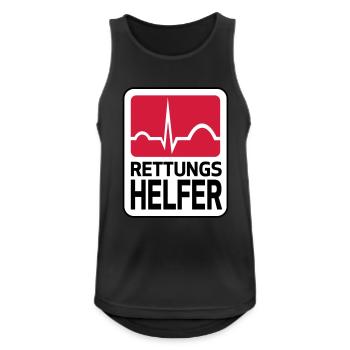 Rettungshelfer - Männer Tank Top atmungsaktiv - Schwarz - Vorne - Nick (188cm)