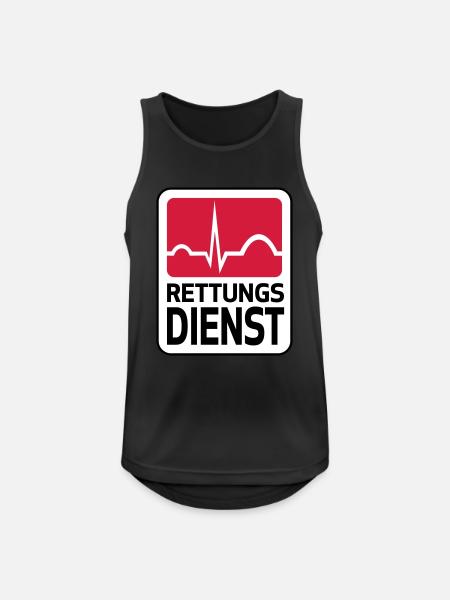 Rettungsdienst - Männer Tank Top atmungsaktiv - Schwarz