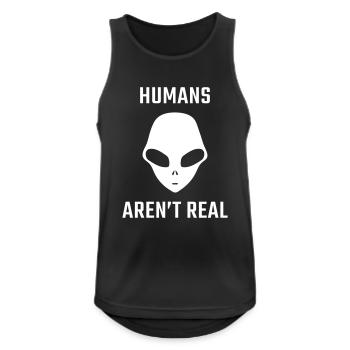 Mensch Außerirdisch Real - Human Alien Real - Männer Tank Top atmungsaktiv - Schwarz - Vorne - Nick (188cm)