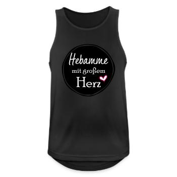 Hebamme mit großem Herz - Männer Tank Top atmungsaktiv - Schwarz - Vorne - Nick (188cm)