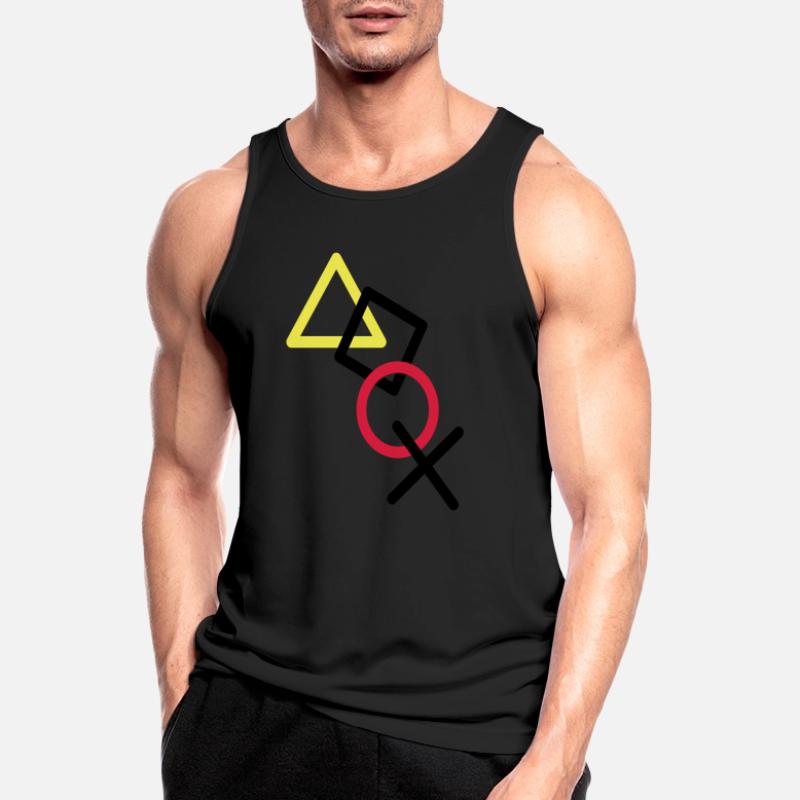 X square triangle icons controller game circle lo Men's Breathable Tank Top