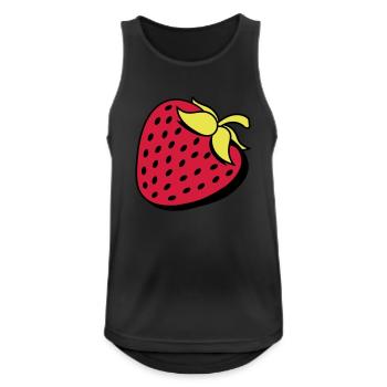 strawberry fruity delicious fruit berries hunger eat - Men's Breathable Tank Top - black - Front - Nick (188cm)