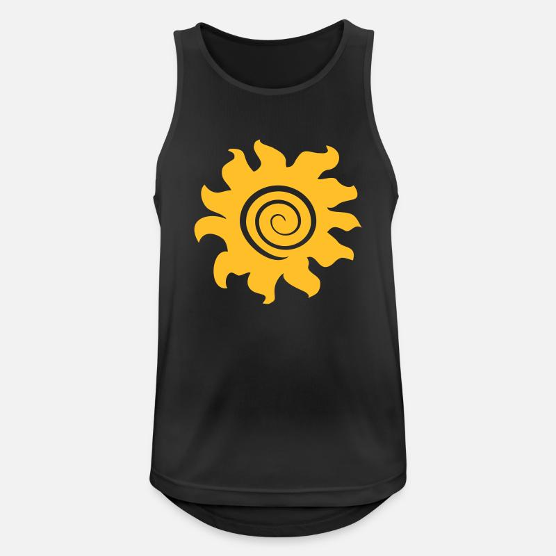 sonne - Männer Tank Top atmungsaktiv - Schwarz