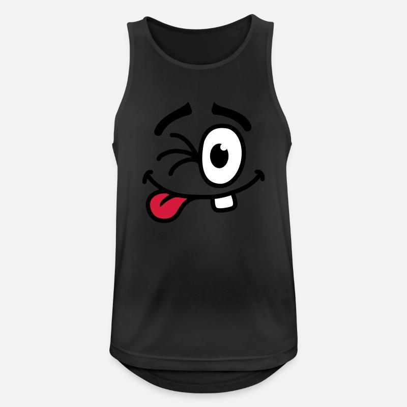 Cool Smiley Face - Männer Tank Top atmungsaktiv - Schwarz