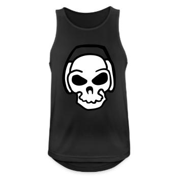 dj Schädel Kopfhörer Musik Elektro dj fun lustige - Männer Tank Top atmungsaktiv - Schwarz - Vorne - Nick (188cm)