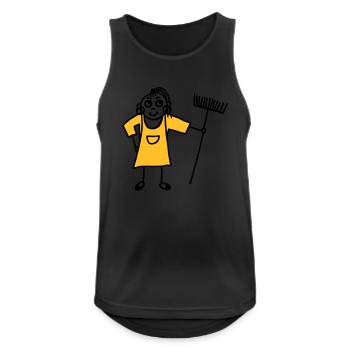 Woman with broom - cleaning lady - V2 - Men's Breathable Tank Top - black - Front - Nick (188cm)