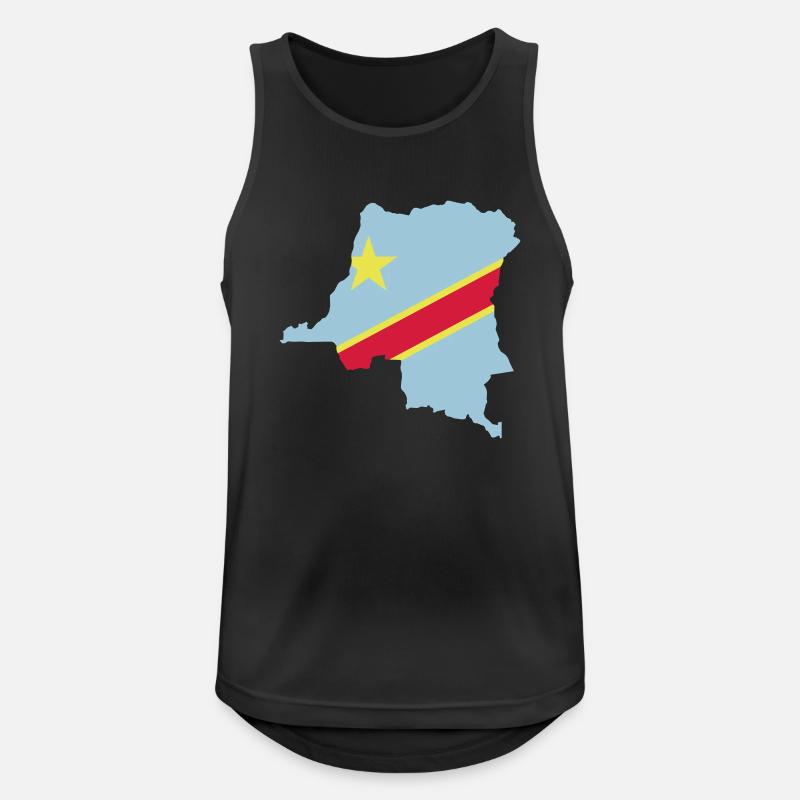Kongo Map - Männer Tank Top atmungsaktiv - Schwarz