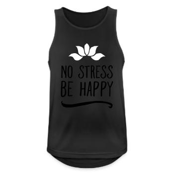 No Stress - Be Happy - Débardeur respirant Homme - noir - Devant - Nick (188cm)