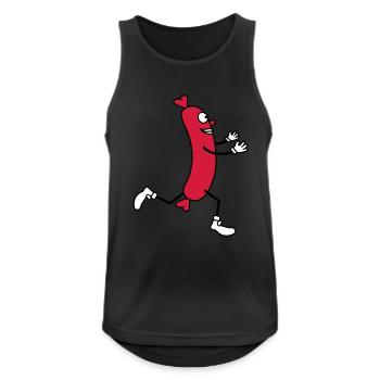 wuerstchen rennen gluecklich umarmen liebe laufen - Männer Tank Top atmungsaktiv - Schwarz - Vorne - Nick (188cm)