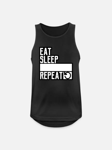 logo eat sleep repeat répéter - Débardeur respirant Homme - noir
