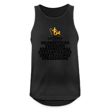 Mein Safeword lautet - Männer Tank Top atmungsaktiv - Schwarz - Vorne - Nick (188cm)