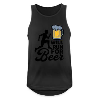 Will run Beer - Men's Breathable Tank Top - black - Front - Nick (188cm)