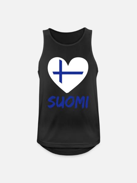 finland suomi - Männer Tank Top atmungsaktiv - Schwarz