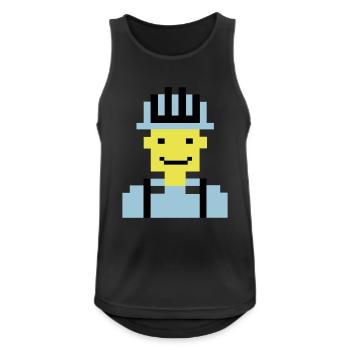 Ouvrier du bâtiment Pixel 01 - Débardeur respirant Homme - noir - Devant - Nick (188cm)