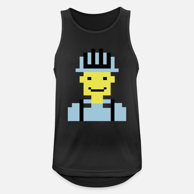 bauarbeiter pixel 01 - Männer Tank Top atmungsaktiv - Schwarz