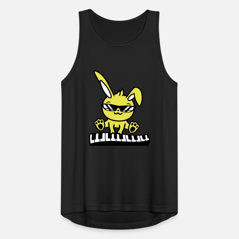 Easter Bunny Rabbit Cute Piano Keyboard Playing Men's Breathable Tank Top