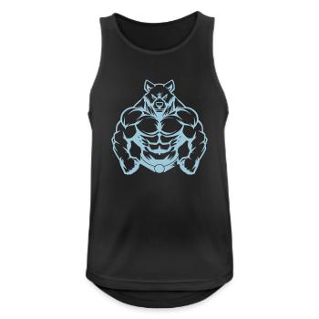 bär comic - Männer Tank Top atmungsaktiv - Schwarz - Vorne - Nick (188cm)