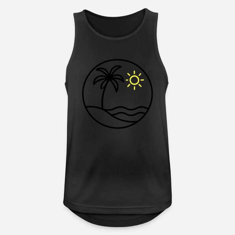 Palm Tree Ocean Island - Men's Breathable Tank Top - black