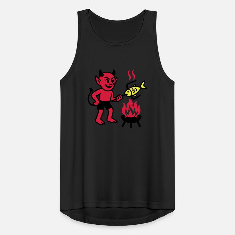 Devil with Fish Männer Tank Top atmungsaktiv