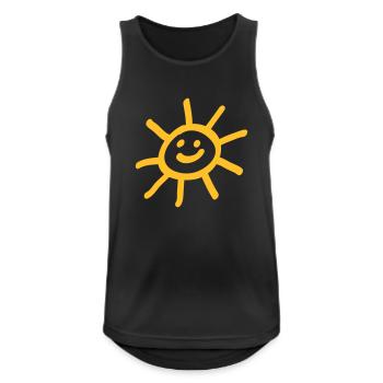 Sonne - Männer Tank Top atmungsaktiv - Schwarz - Vorne - Nick (188cm)