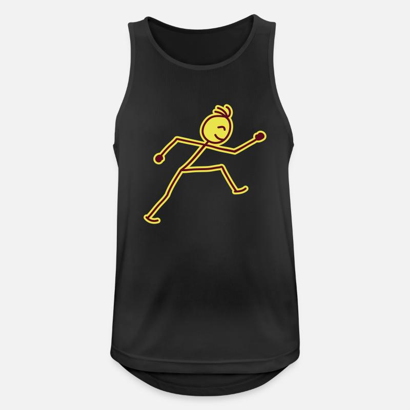 walking_stick_figure_2c - Männer Tank Top atmungsaktiv - Schwarz