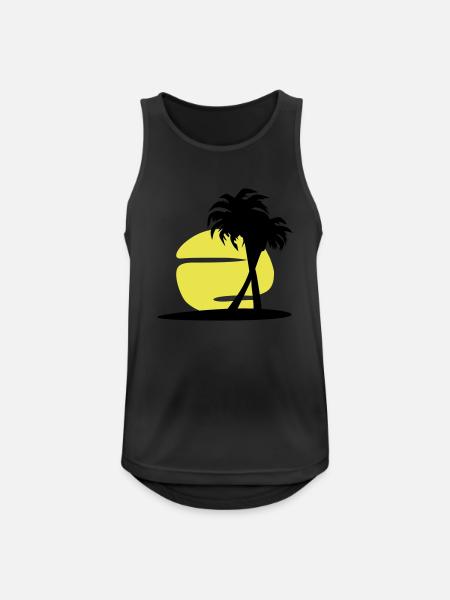 Palme und Sonne - Männer Tank Top atmungsaktiv - Schwarz