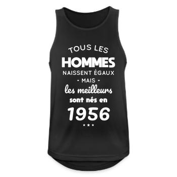 Anniversaire 66 ans - Meilleurs sont nés en 1956 - Débardeur respirant Homme - noir - Devant - Nick (188cm)