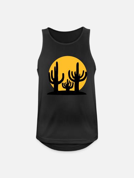 Silhouette Sun 3 Cacti - Men's Breathable Tank Top - black