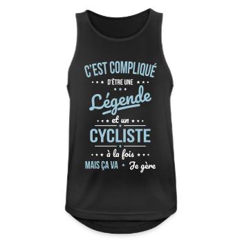 Compliqué d'être une légende et un cycliste - Débardeur respirant Homme - noir - Devant - Nick (188cm)