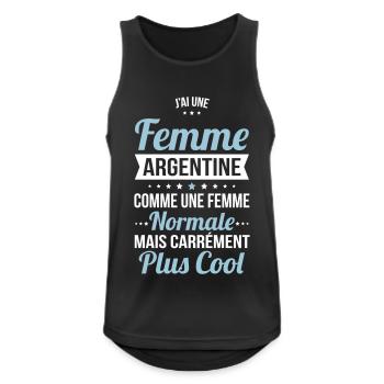 J'ai une femme Argentine plus cool - Débardeur respirant Homme - noir - Devant - Nick (188cm)
