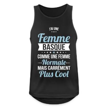 J'ai une femme Basque plus cool - Débardeur respirant Homme - noir - Devant - Nick (188cm)
