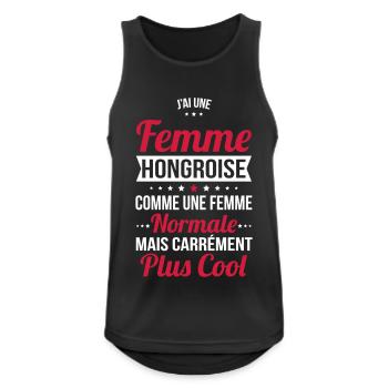 J'ai une femme Hongroise plus cool - Débardeur respirant Homme - noir - Devant - Nick (188cm)