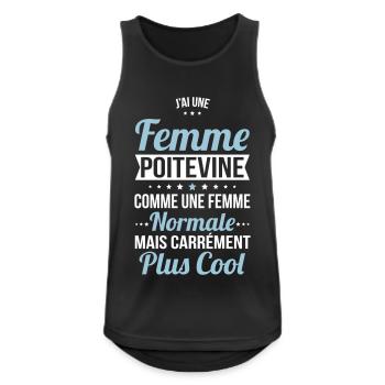J'ai une femme Poitevine plus cool - Débardeur respirant Homme - noir - Devant - Nick (188cm)