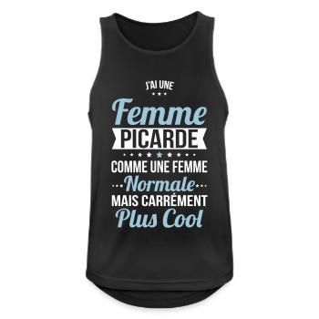 J'ai une femme Picarde plus cool - Débardeur respirant Homme - noir - Devant - Nick (188cm)