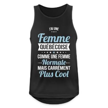 J'ai une femme Québécoise plus cool - Débardeur respirant Homme - noir - Devant - Nick (188cm)