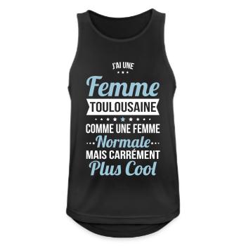 J'ai une femme Toulousaine plus cool - Débardeur respirant Homme - noir - Devant - Nick (188cm)