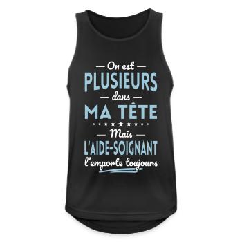 Plusieurs dans tête l'Aide-soignant l'emporte - Débardeur respirant Homme - noir - Devant - Nick (188cm)
