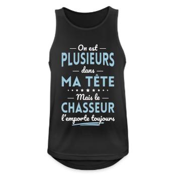 Plusieurs dans tête le Chasseur l'emporte toujours - Débardeur respirant Homme - noir - Devant - Nick (188cm)