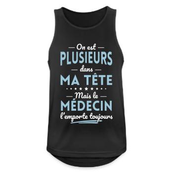 Plusieurs dans tête le Médecin l'emporte toujours - Débardeur respirant Homme - noir - Devant - Nick (188cm)