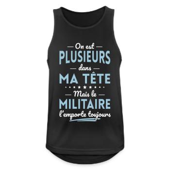 Plusieurs dans tête le Militaire l'emporte - Débardeur respirant Homme - noir - Devant - Nick (188cm)