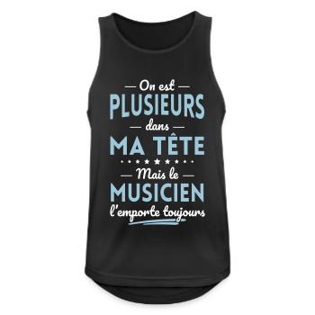 Plusieurs dans tête le Musicien l'emporte toujours - Débardeur respirant Homme - noir - Devant - Nick (188cm)