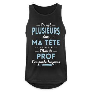 Plusieurs dans tête le Prof l'emporte toujours - Débardeur respirant Homme - noir - Devant - Nick (188cm)