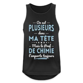 Plusieurs dans tête le Prof de Chimie l'emporte - Débardeur respirant Homme - noir - Devant - Nick (188cm)