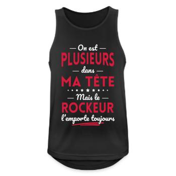 Plusieurs dans tête le Rockeur l'emporte toujours - Débardeur respirant Homme - noir - Devant - Nick (188cm)