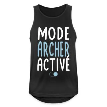 Mode archer activé - Idée cadeau - Débardeur respirant Homme - noir - Devant - Nick (188cm)
