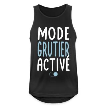 Mode Grutier activé - Idée cadeau - Débardeur respirant Homme - noir - Devant - Nick (188cm)