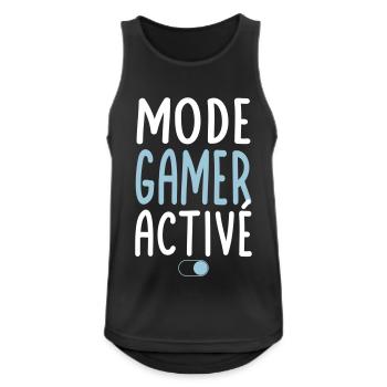 Mode Gamer activé - Idée cadeau - Débardeur respirant Homme - noir - Devant - Nick (188cm)