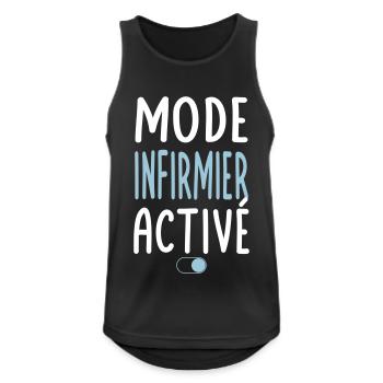 Mode Infirmier activé - Idée cadeau - Débardeur respirant Homme - noir - Devant - Nick (188cm)