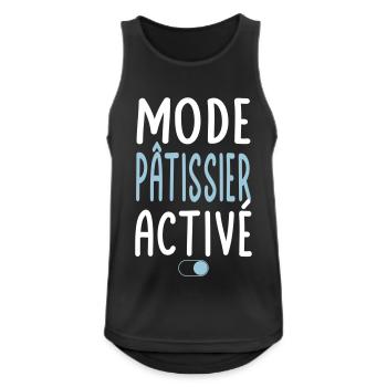 Mode Pâtissier activé - Idée cadeau - Débardeur respirant Homme - noir - Devant - Nick (188cm)